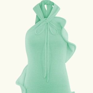 SOLD OUT Caprice Halter Mini Dress (Lagoon) - Meshki Dress